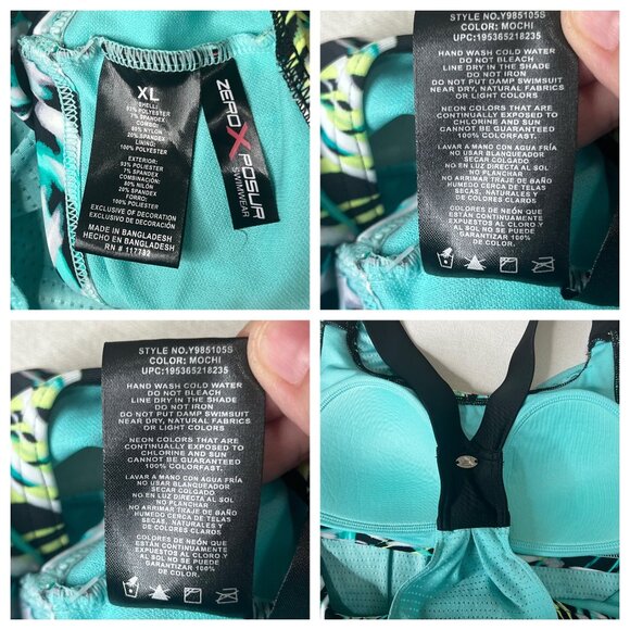 ZeroXposur Women's UPF 50+ Swim Tankini  Wide Strap and Built-In Shelf Bra  NWOT - Picture 7 of 15